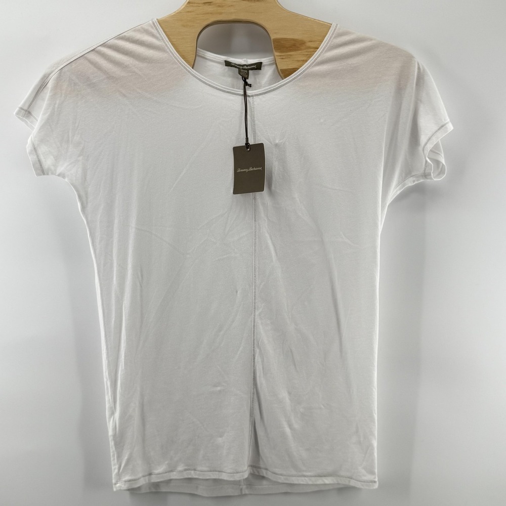 Tommy Bahama Shirt Womens Medium White Cotton Modal Short Sleeve Lightweight New
